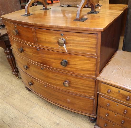 A Regency mahogany bow front chest W.109cm